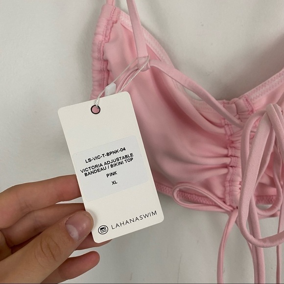 NWT LA HANA SWIM pink bikini top - Picture 3 of 5
